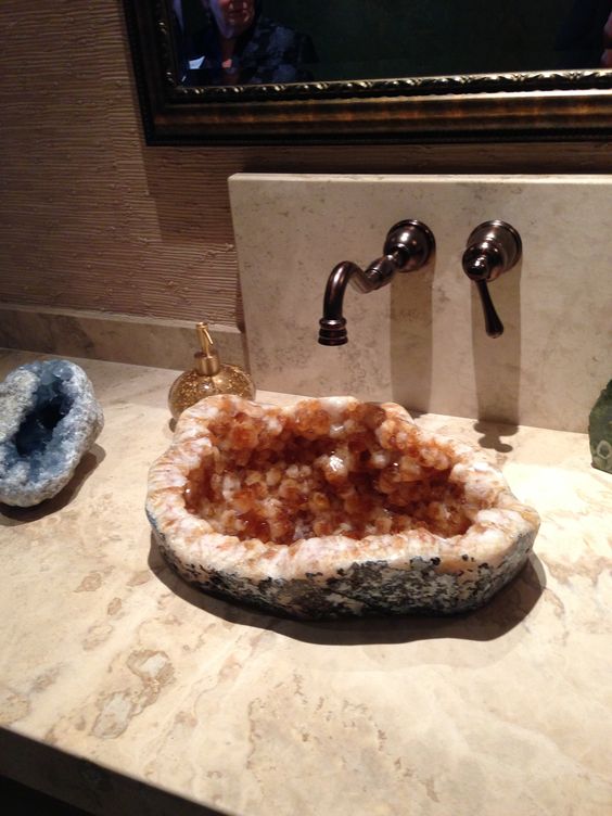 a gorgeous gemstone sink will instantly make your bathroom refined
