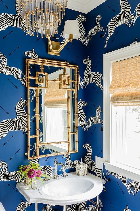 take inspiration from zebras to create a super bold and catchy powder room