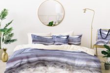 16 elegant and claming agate printed bedding in the shades of grey and lavender