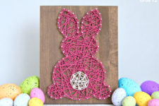 DIY pink bunny Easter string art