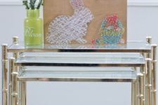 DIY Easter bunny and a basket of eggs string art