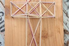 DIY string art with a cross