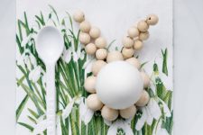 DIY wooden bead bunny-shaped egg holders