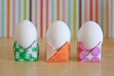 DIY colorful origami egg holders