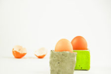 DIY minimalist concrete egg bunkers