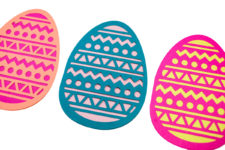 DIY colorful papercut Easter cards shaped as eggs