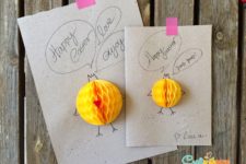 DIY cardstock cards with yellow paper fans