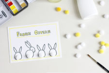 DIY Easter cards with pompom chicks and bunnies