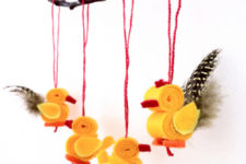 DIY colorful felt rooster ornaments