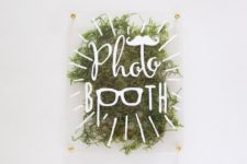 DIY moss acrylic signs for weddings