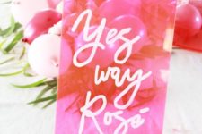 DIY pink acrylic signs for a party