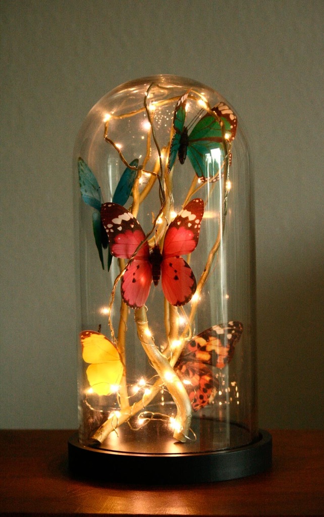DIY magical cloche with LEDs and butterflies (via www.magicaldaydream.com)