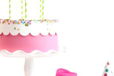DIY birthday cake gift box with confetti