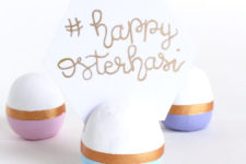 DIY color block egg card holders for Easter