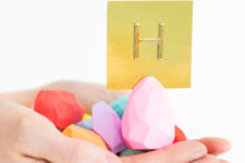 DIY faceted Easter egg card holders