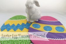 DIY Easter egg placemat of colorful fabric