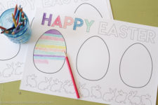 DIY Easter color page placemat