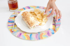 DIY woven watercolor placemats for Easter
