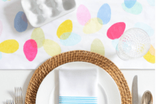 DIY colorful egg Easter table runner