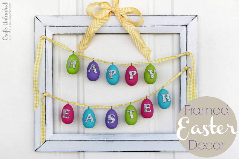 DIY Easter frame with egg buntings (via blog.consumercrafts.com)