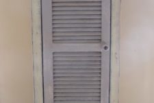 DIY refined vintage shutter cabinet for bathrooms