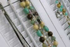 DIY jewelry shutter organizer
