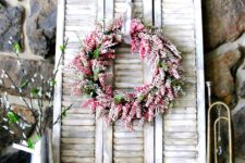 DIY old shutter decor with a wreath