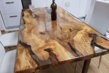 02 a fastastic cherry wood and resin dining table looks very natural and beautiful