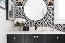 03 cool floral black and white wallpaper makes a stylish statement in the space and catches an eye