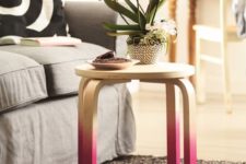 04 giving an IKEA Frosta stool an edgy feel is very easy, for example, you can paintits legs ombre pink