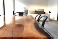 09 a resin and wooden live edge wood dining table is a gorgeous way to make a statement in a modern space