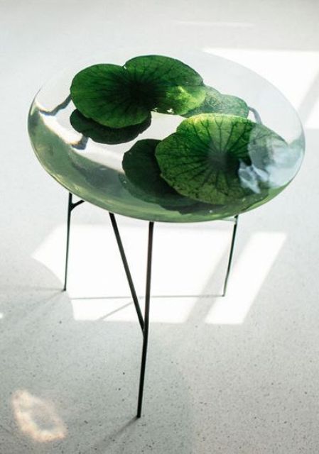 a lotus float table will bring a relaxing and zen feel to the space instantly
