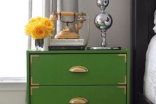 16 give your Rast nightstand an art deco feel with emerald paint, gilded corners and handles
