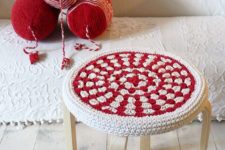 21 if you love crocheting, why not crochet a comfy cover for the stool for cold seasons, it guarantees warmth