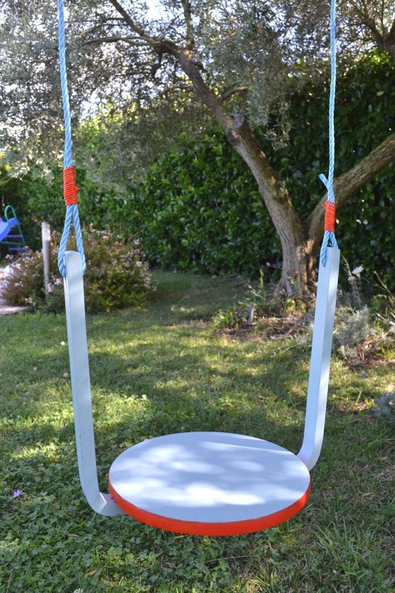 a swing made of an IKEA Frosta stool is a very quick craft and can be proper for both kids and adults