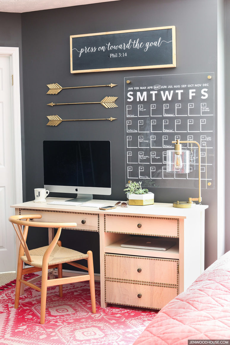 DIY large acrylic wall calendar with white letters (via jenwoodhouse.com)