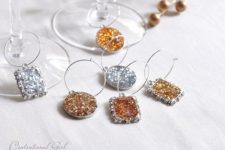 DIY glitter glass charms