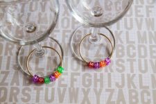 DIY colorful beads with letters glass charms