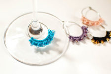 DIY crochet glass charms with little beads