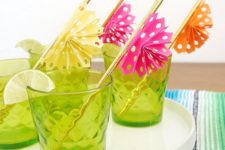 DIY colorful papel picado drink stirrers