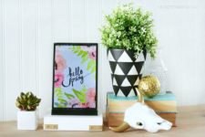 DIY rustic white wooden tablet stand