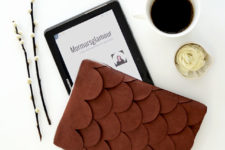 DIY brown leather scallop tablet case
