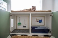 DIY cabinet with a cat litter box inside