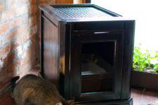 stylish DIY black cat litter box cabinet