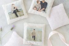 DIY lavender sachets with family photos