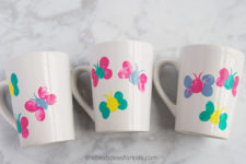 DIY thumbprint butterfly mugs for Mother’s Day