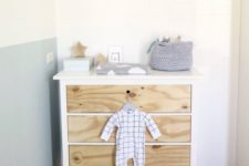 07 a renovated IKEA Hemnes dresser in white and light-colored wood, no knobs or handles for a peaceful and natural nursery