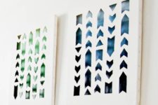 DIY cutout ombre arrow canvas artworks