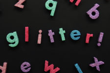 DIY glitter letter magnets