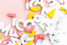 DIY painted dipped alphabet magnets